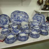 Approximately 39 pieces of Spode blue and white dinnerware