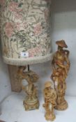 3 oriental style figures (1 as table lamp)