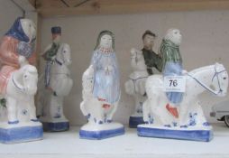 5 Rye pottery Canterbury tales figures