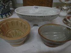 A British Lion Blanc-Mange & jelly mould and 2 others