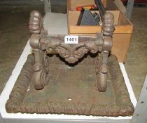 A Victorian cast iron boot scraper