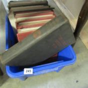 A box of old books including railway