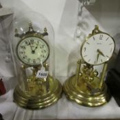 2 anniversary clocks, one missing dome