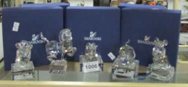 5 boxed Swarovski crystal 'Chinese Zodiac' animals