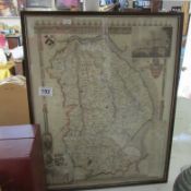 A framed map of Lincolnshire