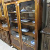 An inlaid 2 door display cabinet