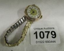 A ladies 9ct gold wrist watch