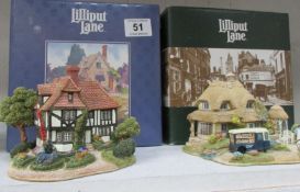 2 boxed Lilliput Lane cottages being 'Medway Manor' and 'Two Pints Please'