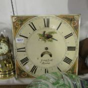 A painted face long case clock movement, James Scott, Kendal