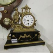 A French spelter mantel clock