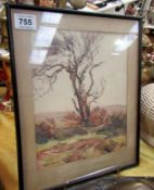 A watercolour signed Fred Lawson
