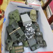 A quantity of military die cast vehicles including Dinky, Corgi etc