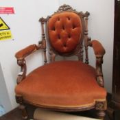 A Victorian mahogany salon chair