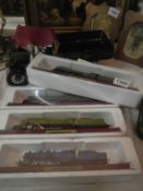 4 model trains and a large model car 'George Carette'