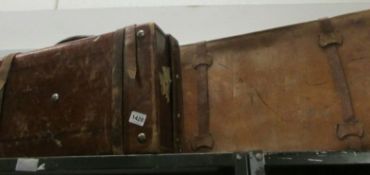 2 leather suitcases (1 with Admiralty Passenger label)