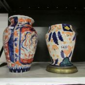 A 19th century Imari vase and one other a/f