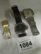 2 Omega gent's wrist watches and a Seiko ladies wrist watch