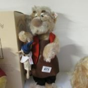 A Steiff Geppetto bear with Pinocchio