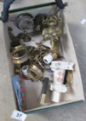 A mixed lot of brassware, crestedware, Lincoln Imp etc