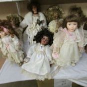 7 porcelain dolls