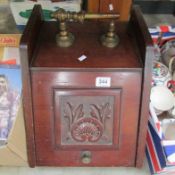 A Victorian mahogany coal box