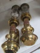 A pair of contemporary brass GWR lamps