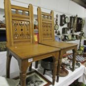 A pair of Gothic style Chapel chairs