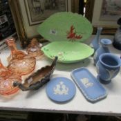 A mixed lot including Wedgwood, Carlton ware, trinket set etc