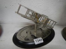 A model of the Wright Brothers aeroplane by the Noble collection