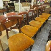 A set of 6 Victorian dining chairs in need of reupholstery
