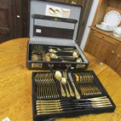 A Bestecke Solingen 24ct gold plated canteen of cutlery