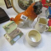 2 items of Belleek, A Coalport cottage and 2 other items