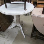 A painted circular table