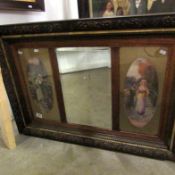 A pictorial over mantel mirror showing working women