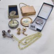 A mixed lot including Victorian coin brooch