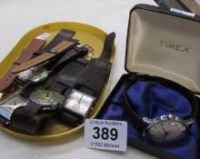 5 wristwatches including Oris and spare straps