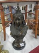 A bronze bust of Queen Victoria