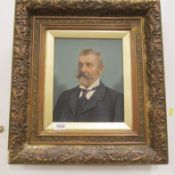 A gilt framed portrait on board of a bearded gentleman