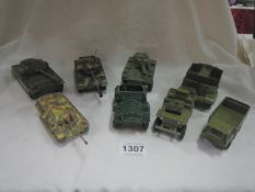 A quantity of military vehicles including Dinky and Corgi