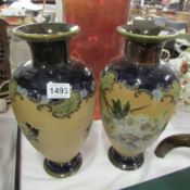 A pair of Royal Doulton Florence Roberts vases, 1903