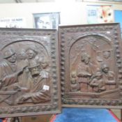 2 Spelter plaques