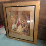 A framed Victorian tapestry