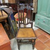 An oak hall chair.