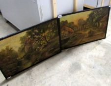 A pair of oils on board signed Jack M Ducker, 15.5 x 23.5"