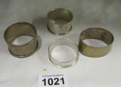 4 silver napkin rings