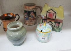A mixed lot including Lustre cup, House Money box etc, 5 items