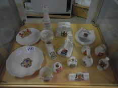 16 items of crested china including 10 Goss pieces