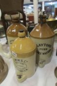 3 Stoneware brewery jars