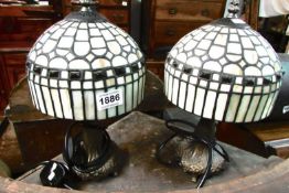 A pair of Tiffany style table lamps