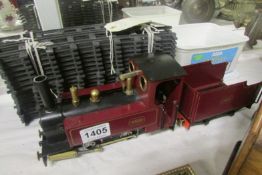 A Mamod live steam loco, tender and track